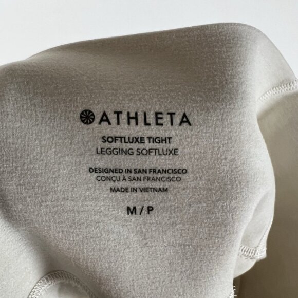 Athleta Softluxe Tight legging Silver Cloud/Cream Size Medium Yoga Athleisure - Picture 7 of 7